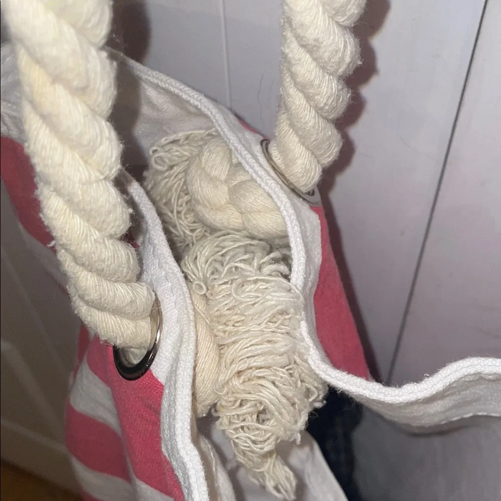 Universal Striped Tote with Rope Handles - Picture 6 of 10